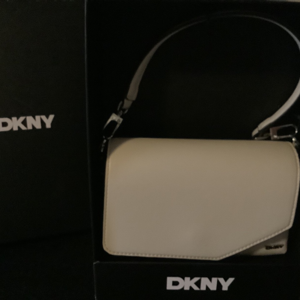 DKNY white shoulder bag